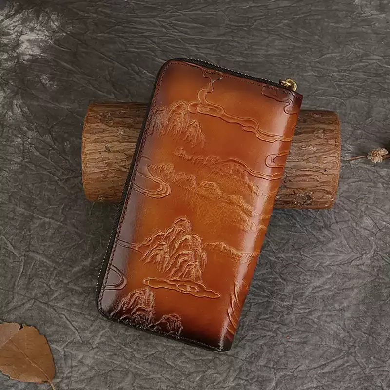 Deer Embossed Leather Wallet - Item AFS-10 view 4