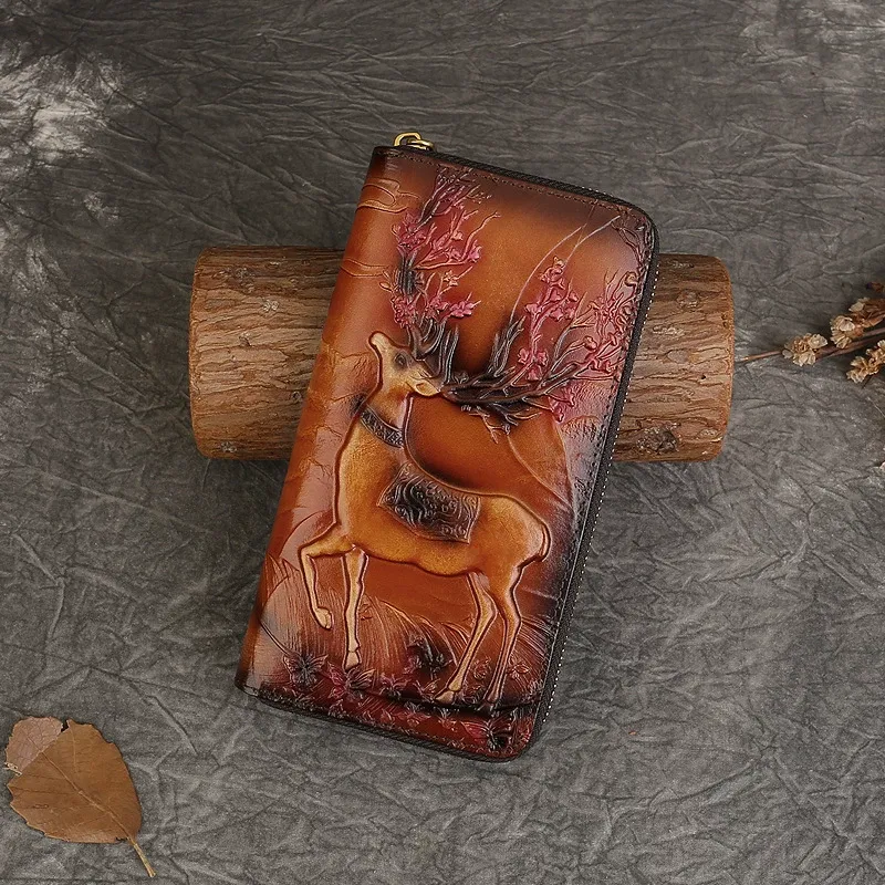 Deer Embossed Leather Wallet - Item AFS-10 view 6
