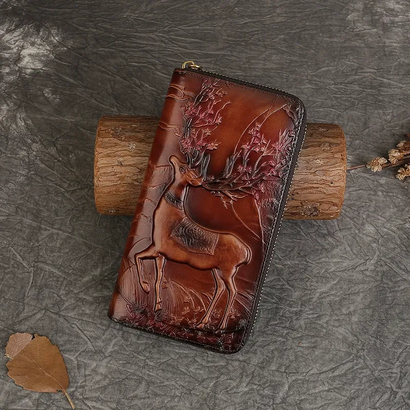 Deer Embossed Leather Wallet - Item AFS-10 view 7