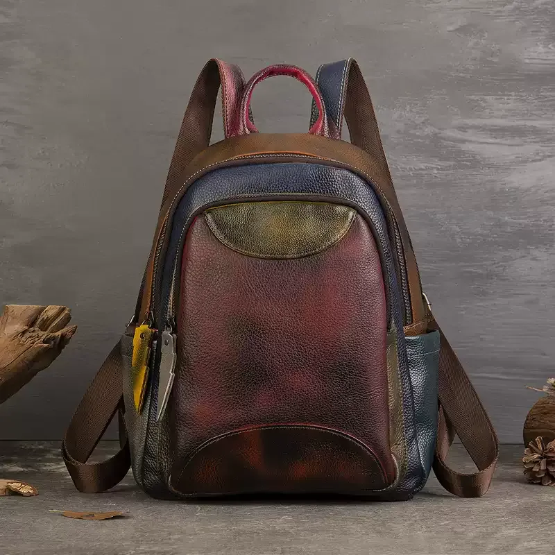 Multicolor Leather Everyday Backpack - Item AFS-19 view 4