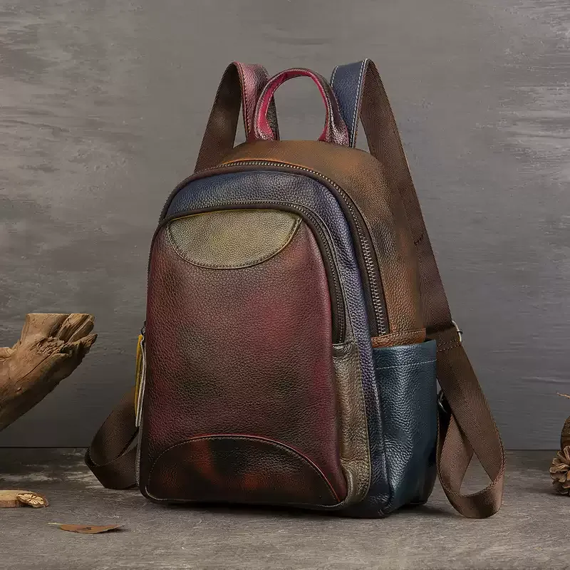 Multicolor Leather Everyday Backpack - Item AFS-19 view 5