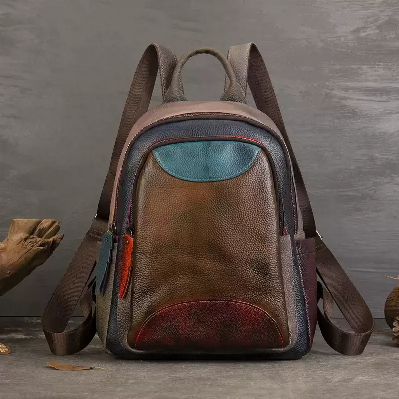 Multicolor Leather Everyday Backpack - Item AFS-19 view 6