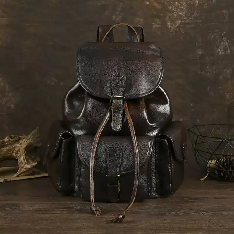 Vintage Leather Utility Backpack - Item AFS-20 view 8