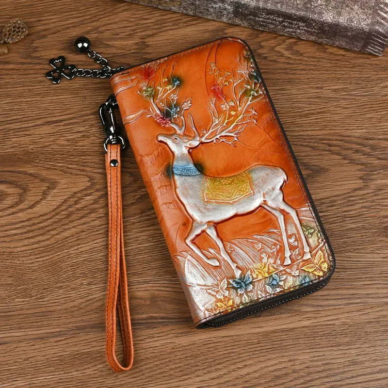 Deer Embossed Leather Wallet - Item AFS-4 view 2