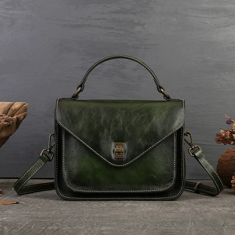 Classic Leather Crossbody Satchel - Item AFS-5 view 2