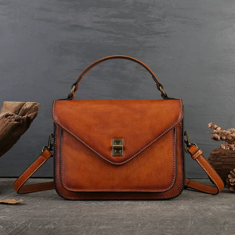 Classic Leather Crossbody Satchel - Item AFS-5 view 4