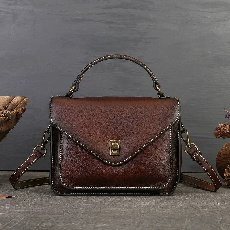 Classic Leather Crossbody Satchel - Item AFS-5 view 5