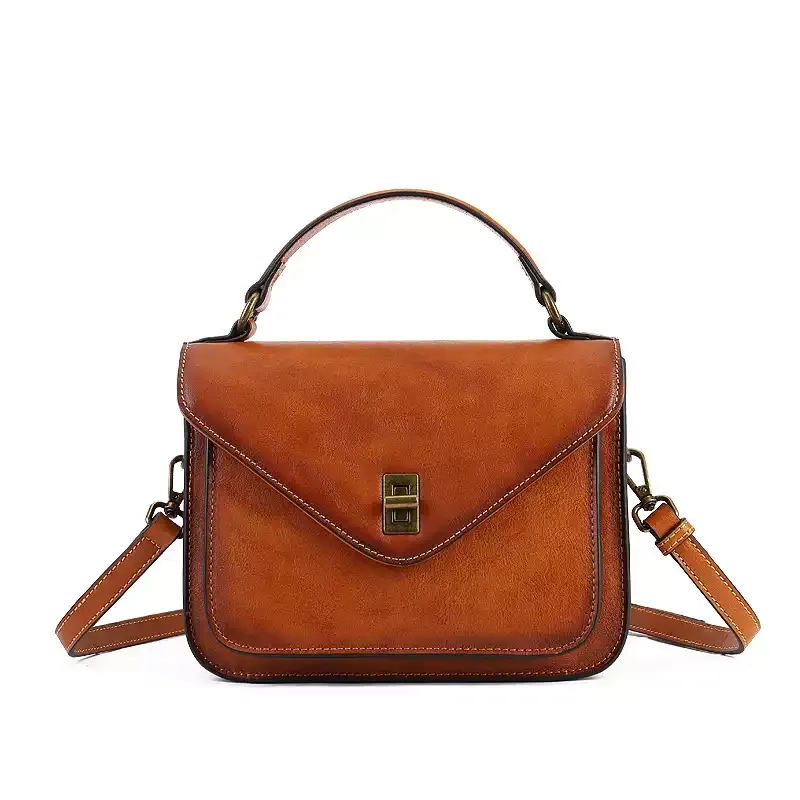 Classic Leather Crossbody Satchel - Item AFS-5