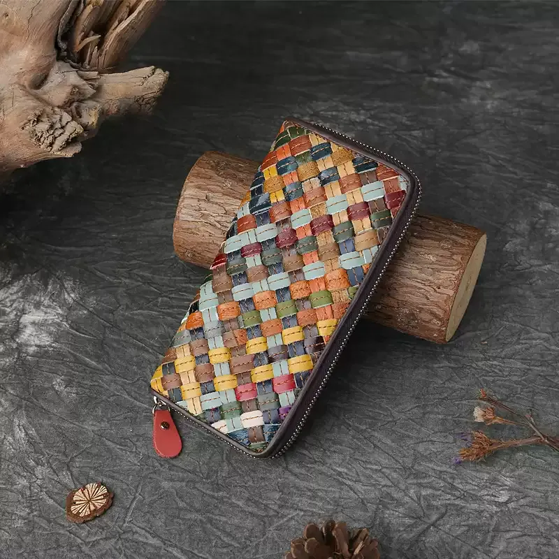 Multicolor Woven Leather Wallet - Item AFS-9 view 4