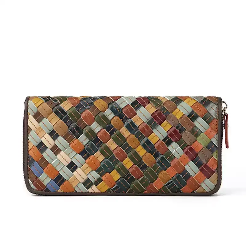 Multicolor Woven Leather Wallet - Item AFS-9
